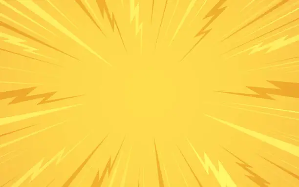 Vector illustration of Yellow Lightning Zap Excitement Background