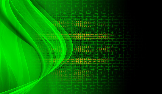 Abstract wave and thin wavy lines background. Green black and golden colors design for banner, wallpaper, business, cover, brochure, flyer.