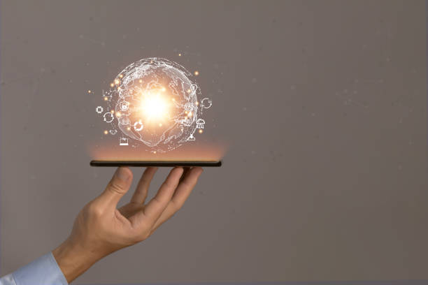 istock Businessman showing a globe in his hand Digital technology shows success. online application concept Worldwide links. Internet Big Data Network Connection of business and marketing Finance and Banking 1431017775