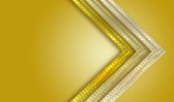 istock Abstract golden geometric background with luminous arrows. 1431017791