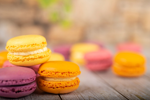 sweet colorful macaroons - small bisquit snacks