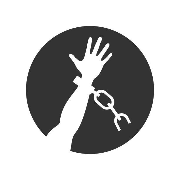 ilustrações de stock, clip art, desenhos animados e ícones de freedom sign - human hand on black