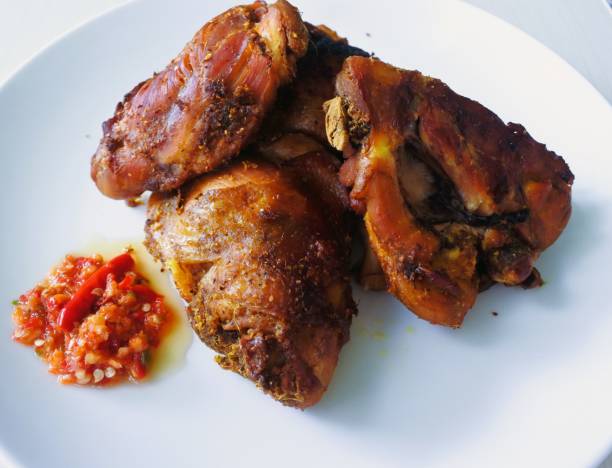 istock Roast chicken with spicy chili garlic sauce. 1431032096