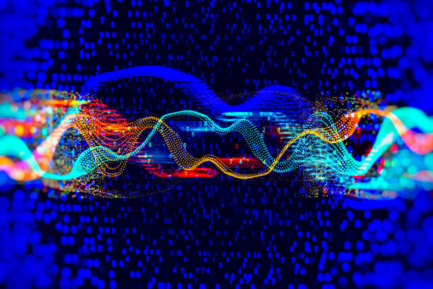 istock Data Science abstract technological background in vibrant colors with blured waves. Futuristic hi-tech banner. 1431044339