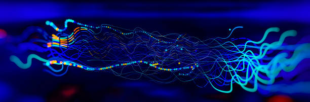 istock Futuristic hi-tech banner. Data Science abstract technological background in vibrant colors with blured waves. 1431044374
