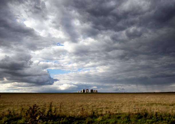 Dramatic clouds over the ancient circle at Stonehenge, Wiltshire, UK