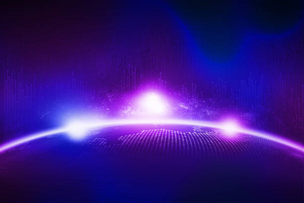 istock Global connectivity concept with world globe and deep blue sky 1431051085
