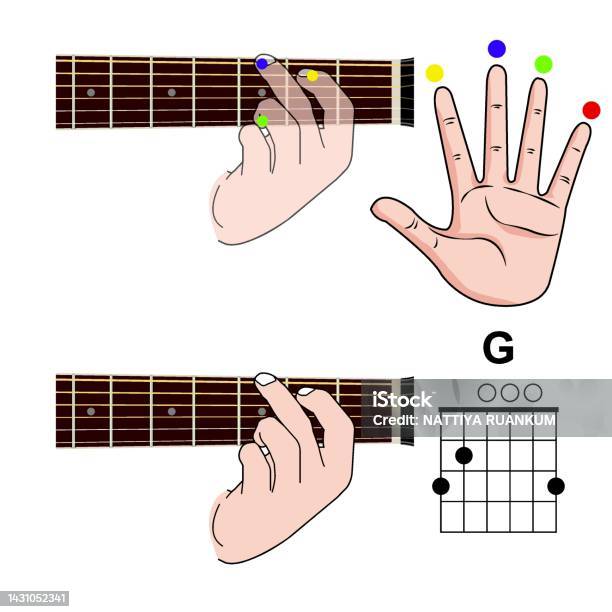 Pychord Guitar Chord Basic And Hand Position For Guitar Chord Vector Freestyle ...