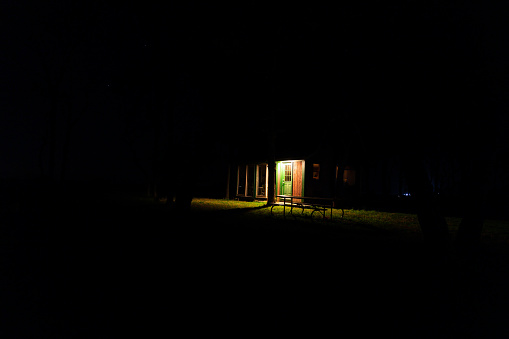 Eastern shore cabin night lights