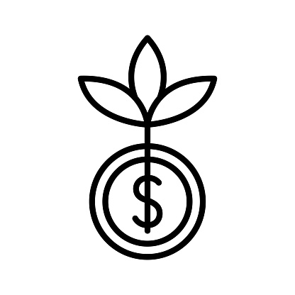 Money plant icon. Money grow. Pictogram isolated on a white background. Vector illustration.