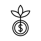 istock Money plant icon. Money grow. Pictogram isolated on a white background. 1431064471