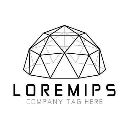 Vector Illustration of a Elegant Geodesic Dome Symbol Badge made with Simple Line Design