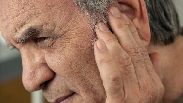 istock Close up view old man with earache 1431067316