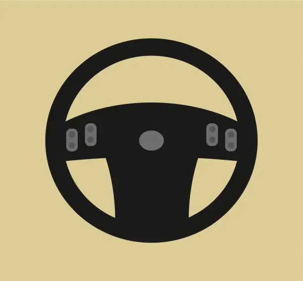 Vector illustration of Steering wheel  cartoon illustration