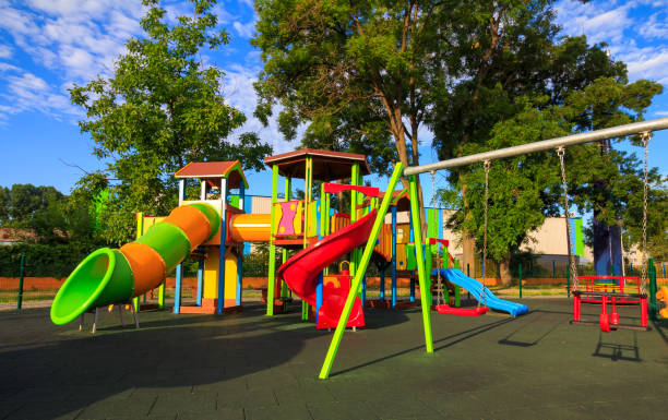 istock Colorful children outdoor playground 1431077372