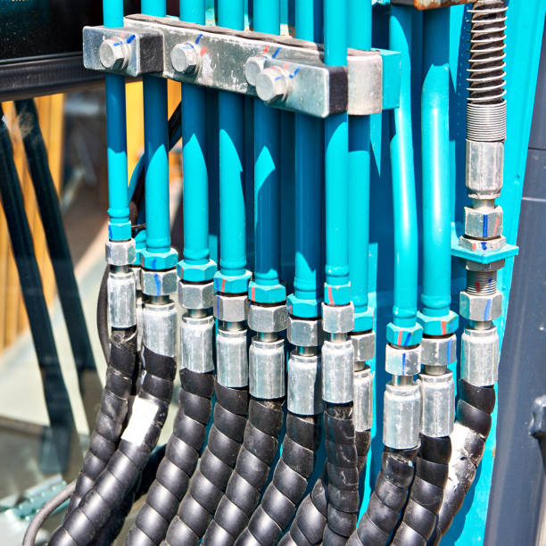 istock Hoses of hydraulic machine 1431078386