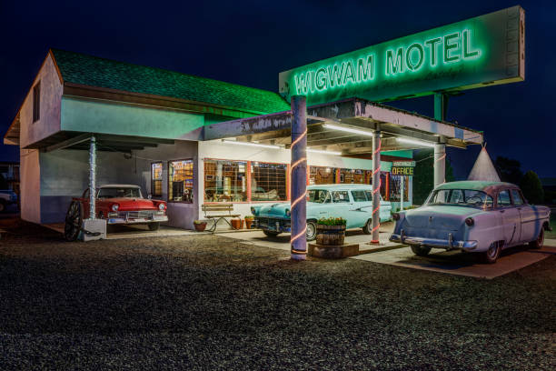 wigwam motel sulla historic route 66 a holbrook, arizona stati uniti - holbrook foto e immagini stock