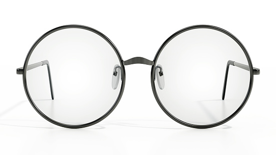 Black eyeglasses isolated on white