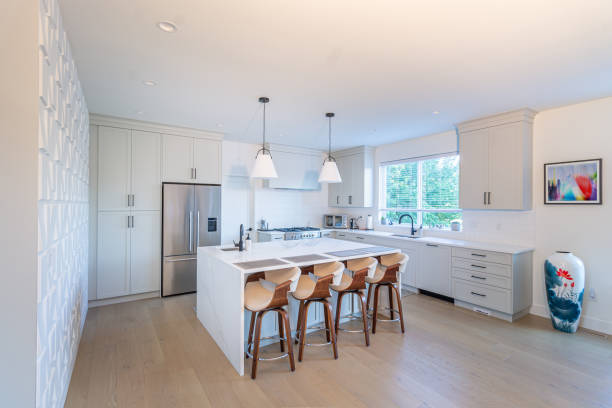 istock Kitchen in a big house with an island breakfast area 1431099023