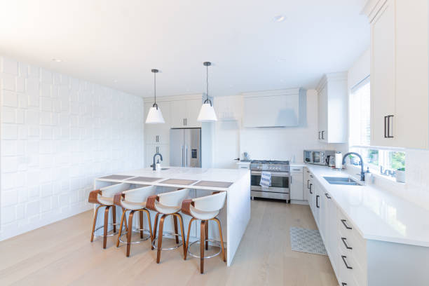 istock Lovely white modern kitchen with plenty of copy space 1431099026