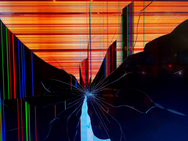 istock Broken glass and cracks of a plasma TV LCD screen 1431107042
