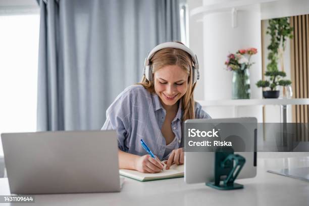 Woman Multitasking Home Woman Multitasking In Home Office Stock Photo - Download Image Now - 20 ...