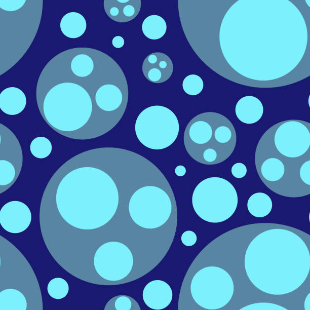istock Abstract seamless pattern with colorful turquoise,gray balls on blue. 1431114347