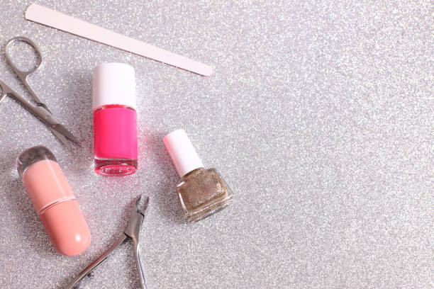 istock Manicure pedicure set on shiny background 1431115146