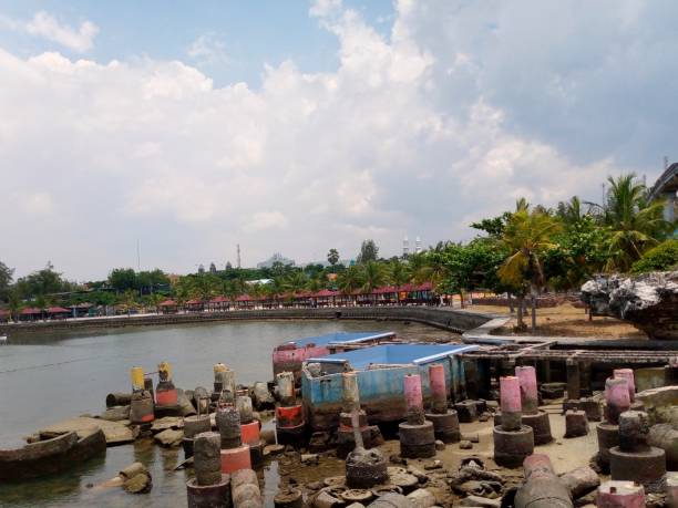 istock Old stone pier on Lamongan beach 1431134377