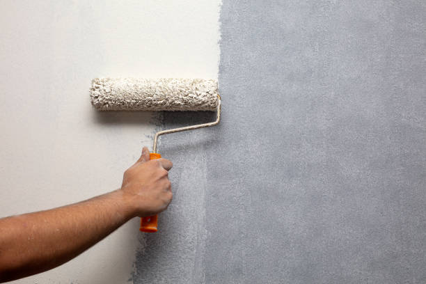 istock Home painter is painting walls with paint roller 1431136458