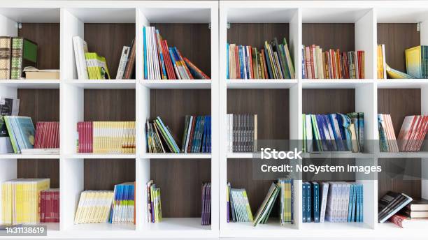 Elementary School Library Shelf Stock Photo - Download Image Now - Belgrade - Serbia, Book, Bookshelf