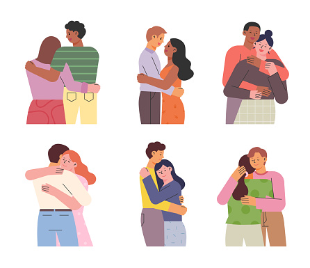 Hugging Nothing Hugging People Stock Illustration - Download Image Now - Adult, Adults ...