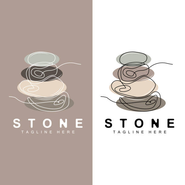 дизайн логотипа stacked stone, вектор балансирующего камня, иллюстрация камня строительным материалом, пемза камень иллюстрация walpapeer stone - yin yang symbol yin yang ball zen like symbol stock illustrations