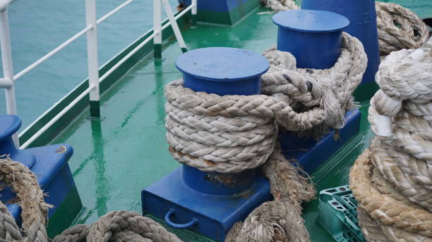 The rope used on the ship when sailing