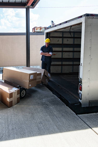 istock Disgusted Delivery Worker After Merchandise Falls Off Hand Truck 1431175385