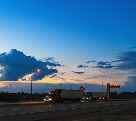 Texas highway at dusk
