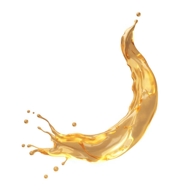 istock Olive oil splashing isolated on white background, 3d rendering 1431188434