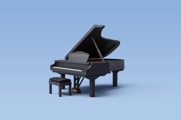 3d Vector Black shiny grand piano, Music and Instrument concept. 3d Vector Black shiny grand piano, Music and Instrument concept, Eps 10 Vector. piano stock illustrations
