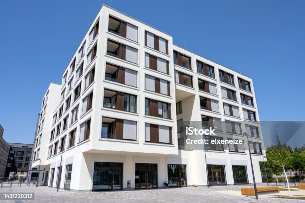Modern Luxury Multifamily Apartment Building Stock Photo - Download Image Now - Apartment, Commercial Real Estate, House