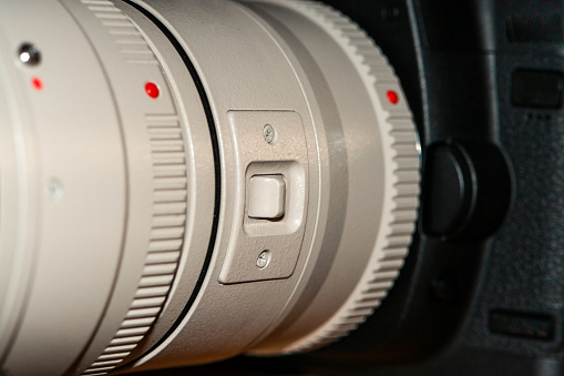 SLR camera lens close-up
