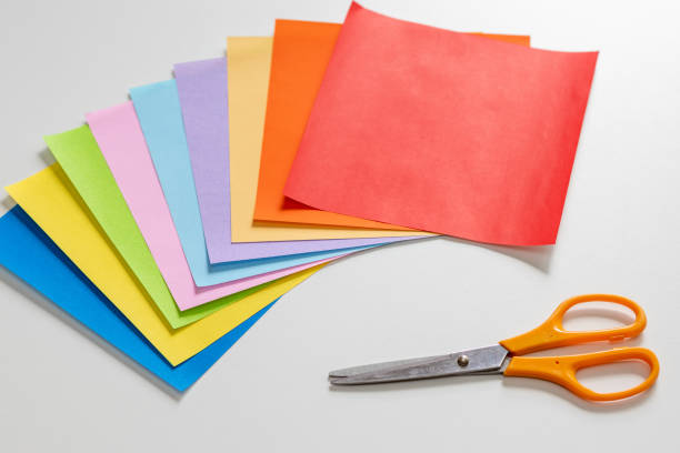 istock Colorful Japanese origami and scissors 1431237159