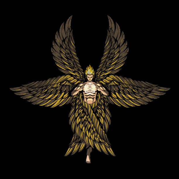 Archangel Metatron full body illustration.ai vector art illustration