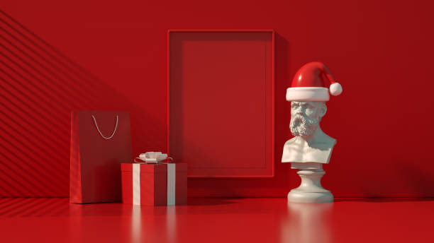 istock New Year, Christmas concept in red living room with empty frame 1431245887