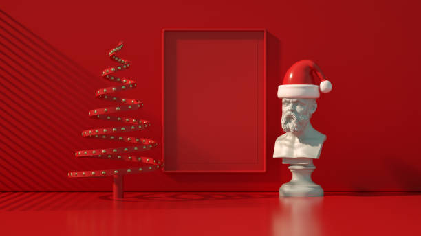 istock New Year, Christmas concept in red living room with empty frame 1431245982