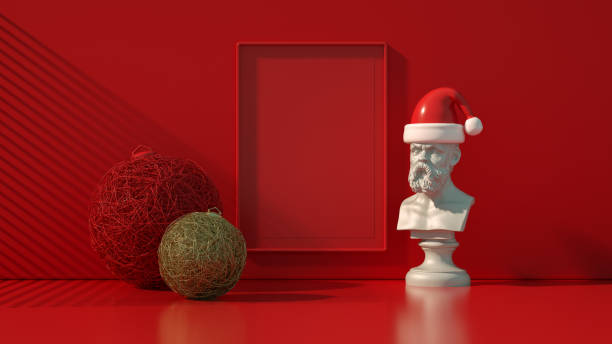 istock New Year, Christmas concept in red living room with empty frame 1431246115