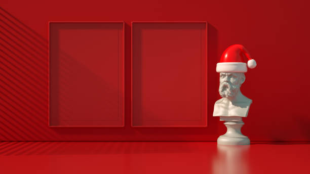 istock New Year, Christmas concept in red living room with empty frame 1431246243