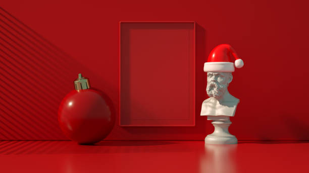 istock New Year, Christmas concept in red living room with empty frame 1431246381