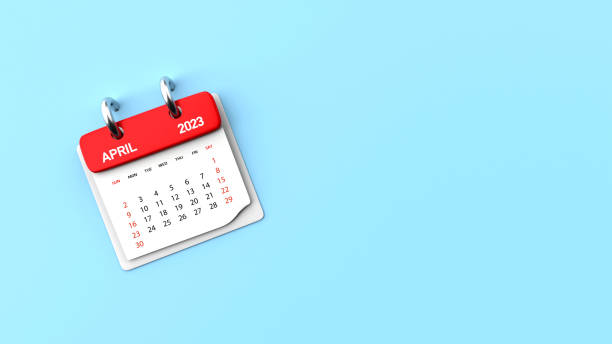 istock 2023 April Calendar on Blue Background 1431247568