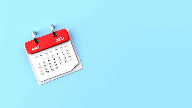 istock 2023 May Calendar on Blue Background 1431247781