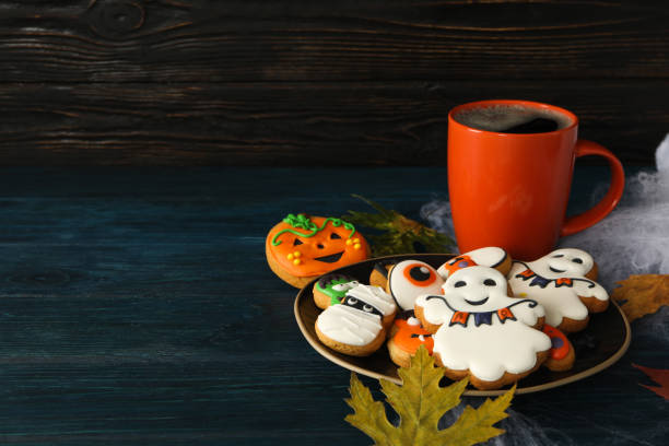 istock Concept of Halloween sweets, funny sweets, space for text 1431259077